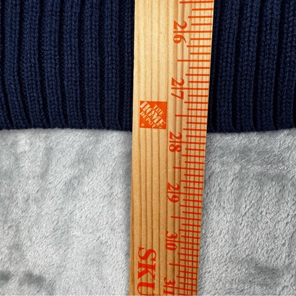 . Crew Cable Knit Cardigan Sweater Womens XL Navy Blue Academia Old Money - Picture 8 of 10